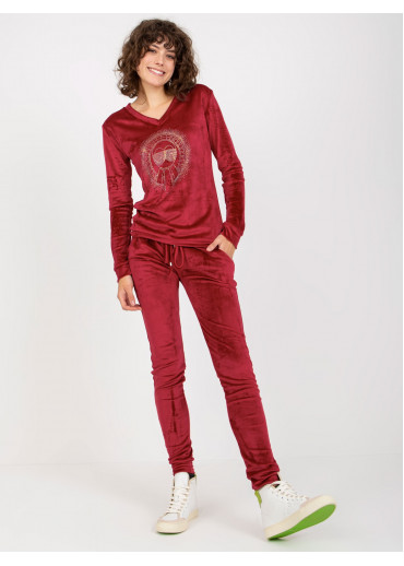 Bordovo červená tepláková súprava