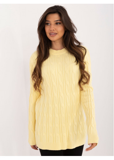 Vanilkovo žltý dámsky predĺžený sveter