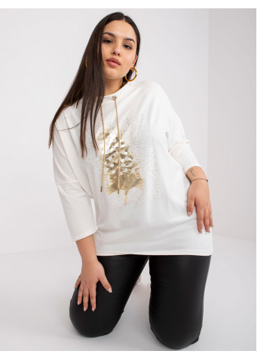 Smotanovo biele tričko s 3/4 rukávom