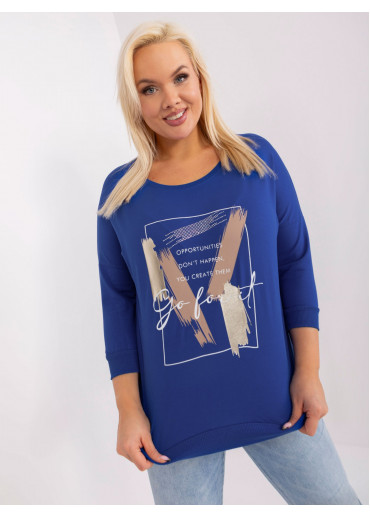 Kobaltovo modré tričko s potlačou