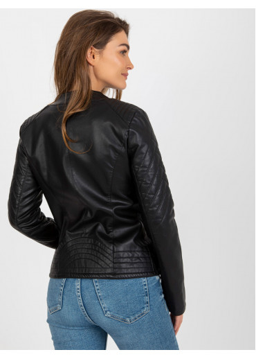 Čierna koženková bunda