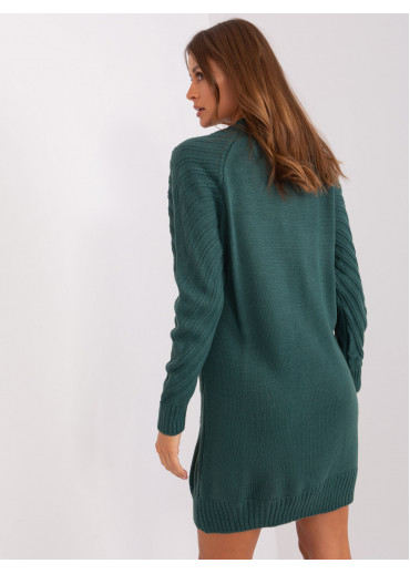 Tmavozelený predĺžený pulóver