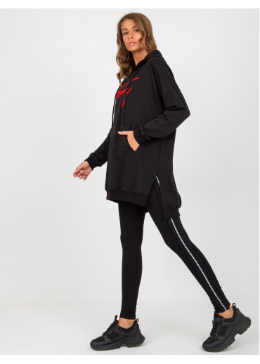 Čierna mikina s kapucňou