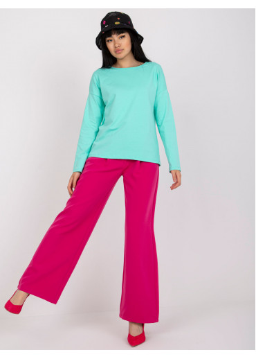 Mätovo zelené basic tričko s dlhým rukávom