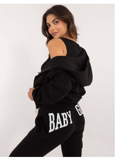 Čierna dámska zateplená tepláková súprava