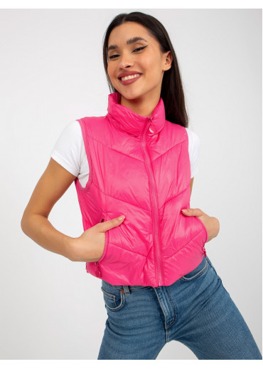 Tmavopúdrovo ružová prešívaná vesta