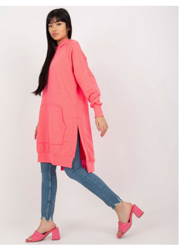 Neónovo ružová dlhá mikina