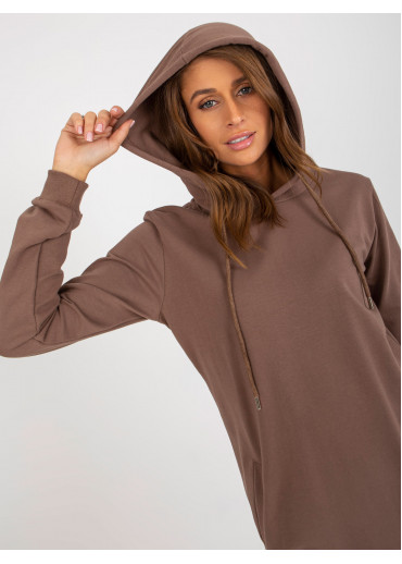 Hnedá mikinová tunika