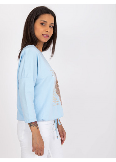 Svetlomodré elegantné tričko