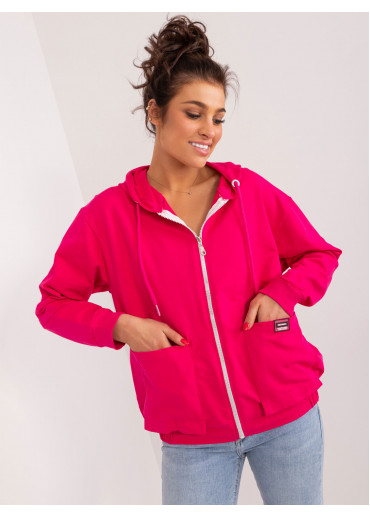 Fuchsiovo ružová mikina s kapucňou