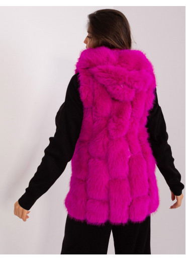Fuchsiovo ružová kožušinová vesta
