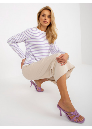 Fialový pruhovaný pulóver