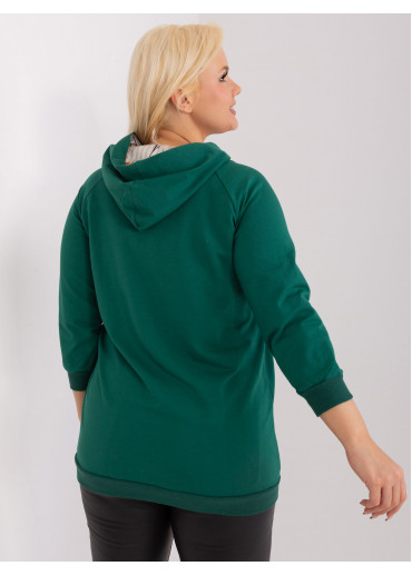 Tmavozelená mikina s kapucňou
