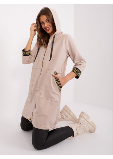 Béžovo hnedá dlhá mikina