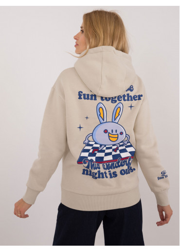 Béžovo hnedá dámska mikina