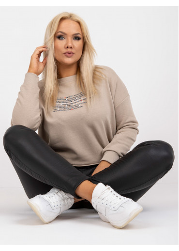 Béžovo hnedá predĺžená mikina