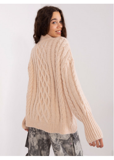 Béžovo hnedý pletený sveter