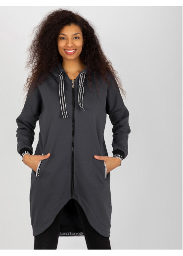 Grafitovo sivá asymetrická mikina