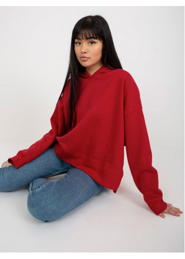Červená mikina s kapucňou