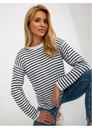 Čierny pruhovaný pulóver