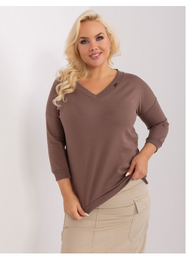 Hnedé tričko s 3/4 rukávom