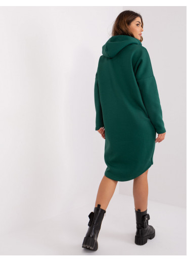 Tmavozelená predĺžená mikina