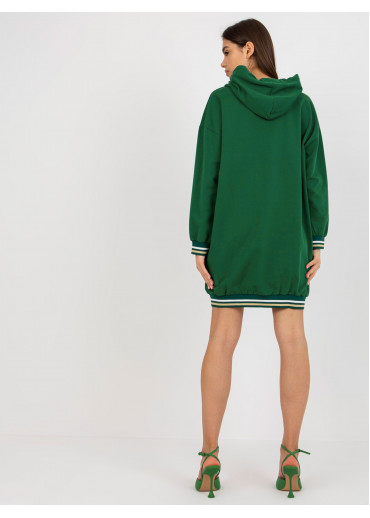 Tmavozelená predĺžená mikina