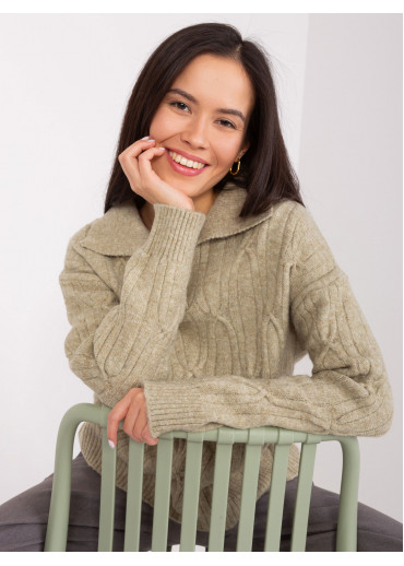 Khaki zelený pulóver