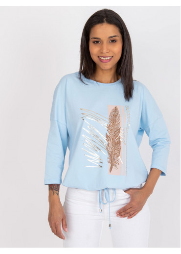 Svetlomodré elegantné tričko