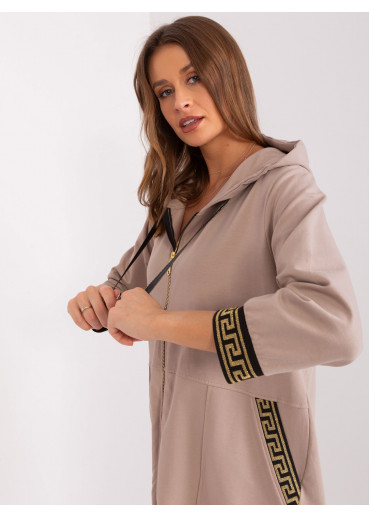 Béžovo hnedá dlhá mikina