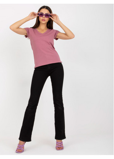 Tmavopúdrovo ružové basic tričko