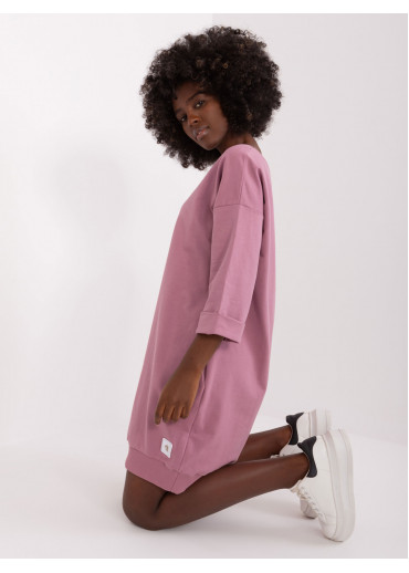 Tmavopúdrovo ružová predĺžená mikina