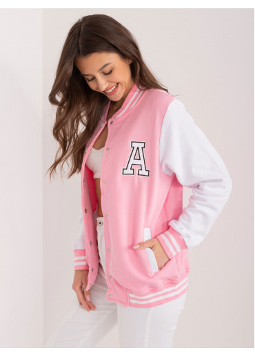 Ružová baseballová mikina