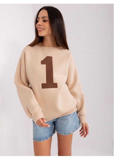 Béžovo hnedá basic mikina