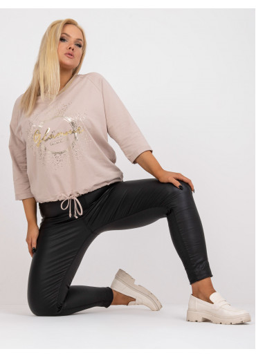 Béžovo hnedé tričko s potlačou