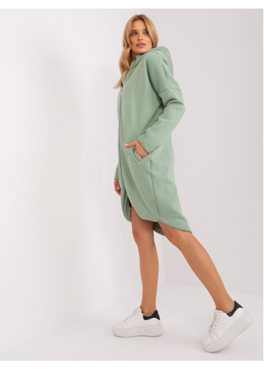 Svetlozelená predĺžená mikina