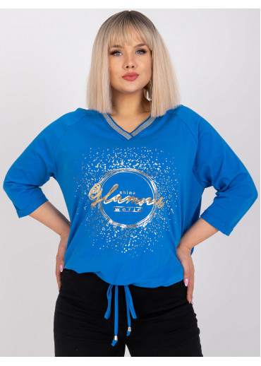 Modré tričko s potlačou