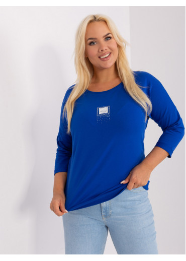 Kobaltovo modré tričko s 3/4 rukávom
