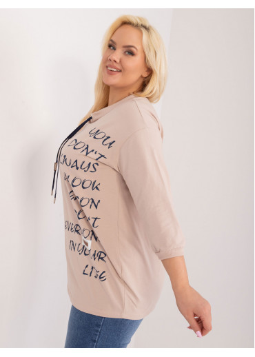 Béžovo hnedé tričko s potlačou
