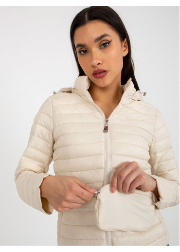 Béžovo hnedá prešívaná bunda