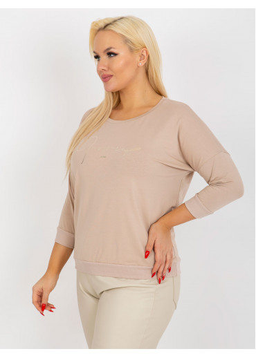 Béžovo hnedé tričko s nápisom