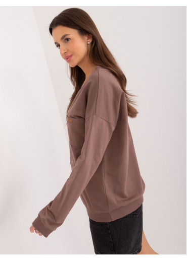 Hnedé dámske tričko s dlhým rukávom