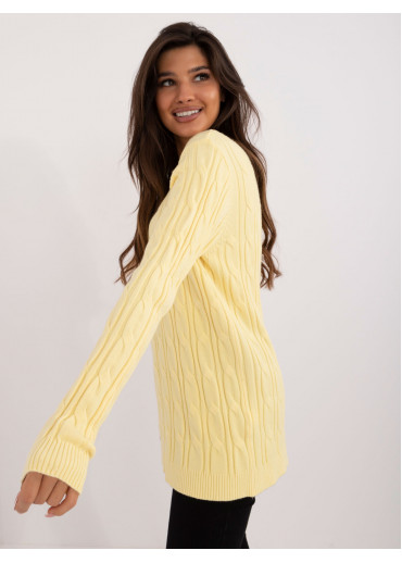 Vanilkovo žltý dámsky predĺžený sveter