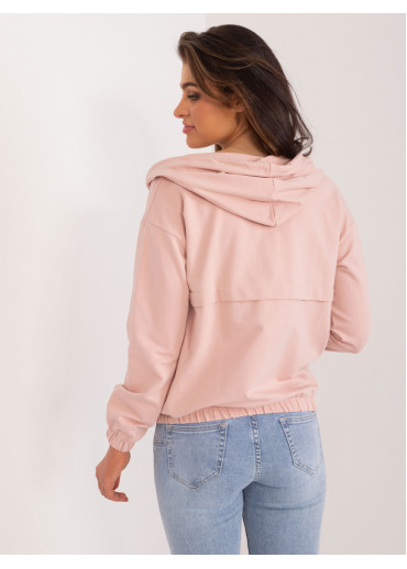 Púdrovo ružová mikina s kapucňou