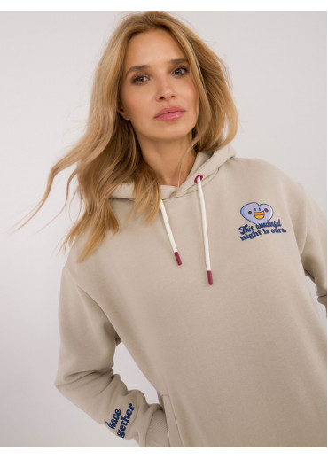 Béžovo hnedá dámska mikina