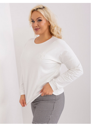 Smotanovo biele tričko s dlhým rukávom
