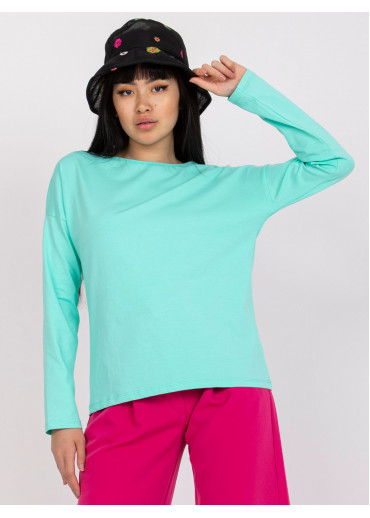 Mätovo zelené basic tričko s dlhým rukávom