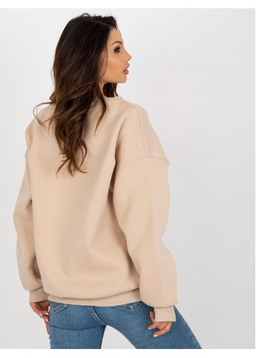 Béžovo hnedá basic mikina