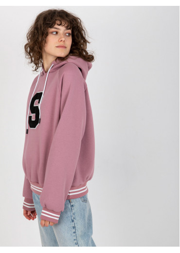 Tmavopúdrovo ružová mikina s kapucňou