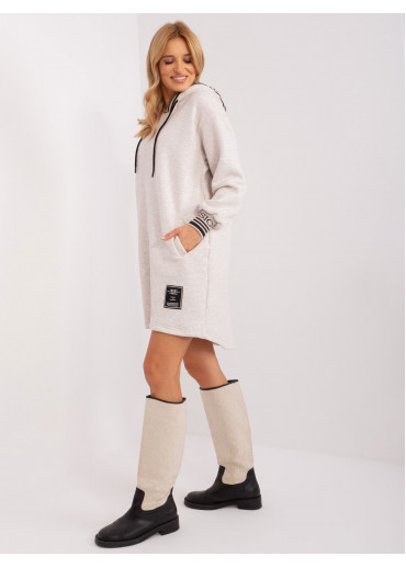 Béžovo hnedá mikinová tunika